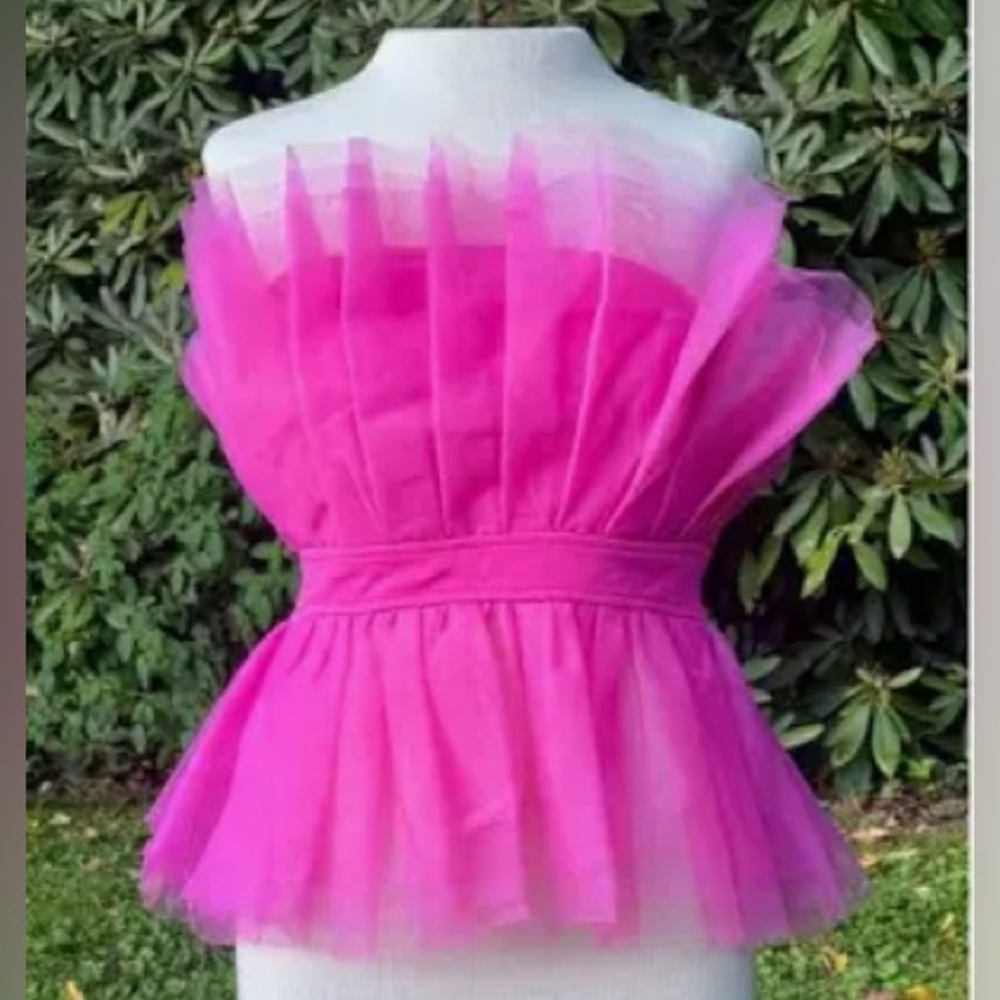 Sincerely Jules Bright Pink Tulle Top